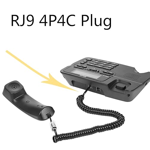 Miniatura 4 de Vthahaby Cable en espiral de 8 pies sin enrollar1.4 pies en espiral para teléfono fijo cable 4P4C, accesorio de teléfono, negro (6)