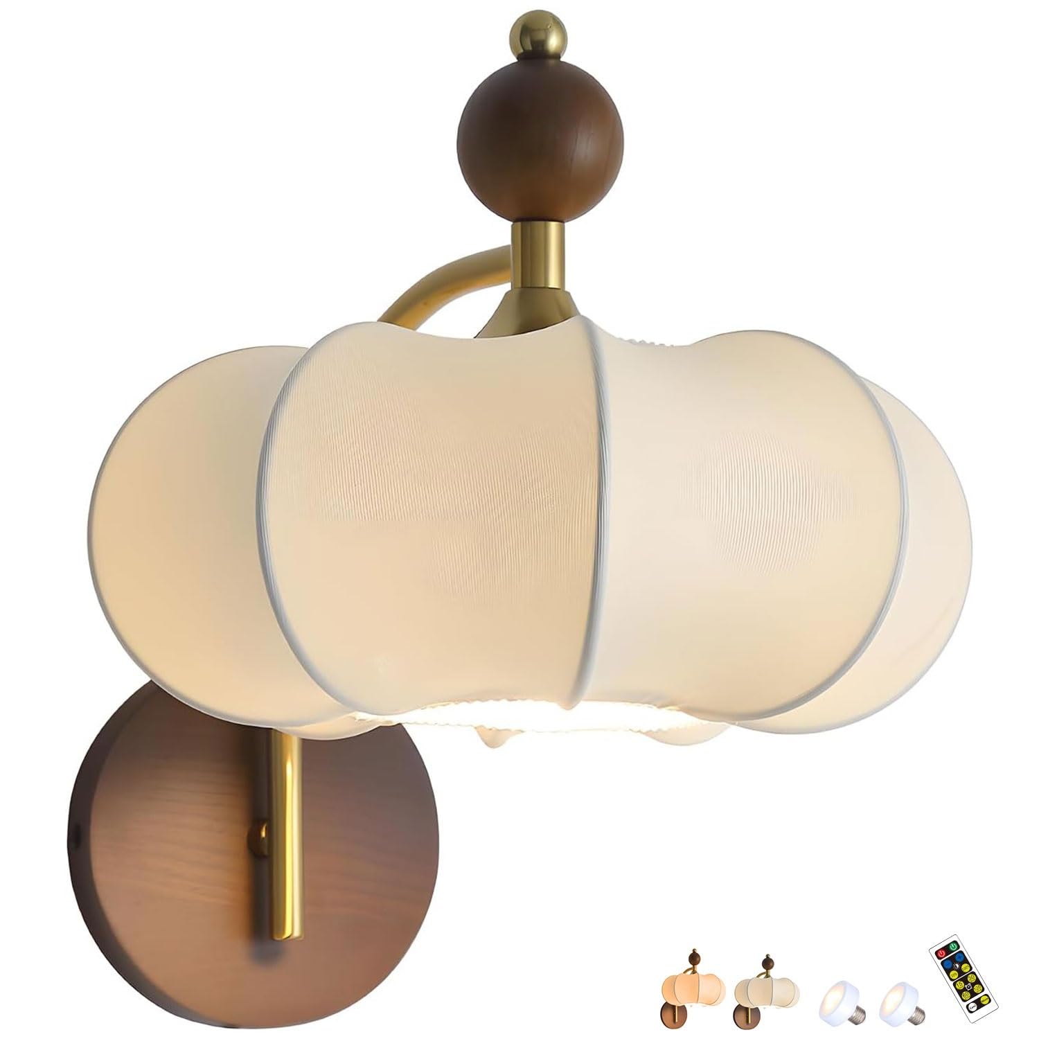 Współczesne minimalistyczne kinkiety na baterie, kinkiety w stylu vintage, biała tkanina kinkiet, kinkiet w stylu wiejskim, rustykalna oprawa do przedpokoju, sypialni lub