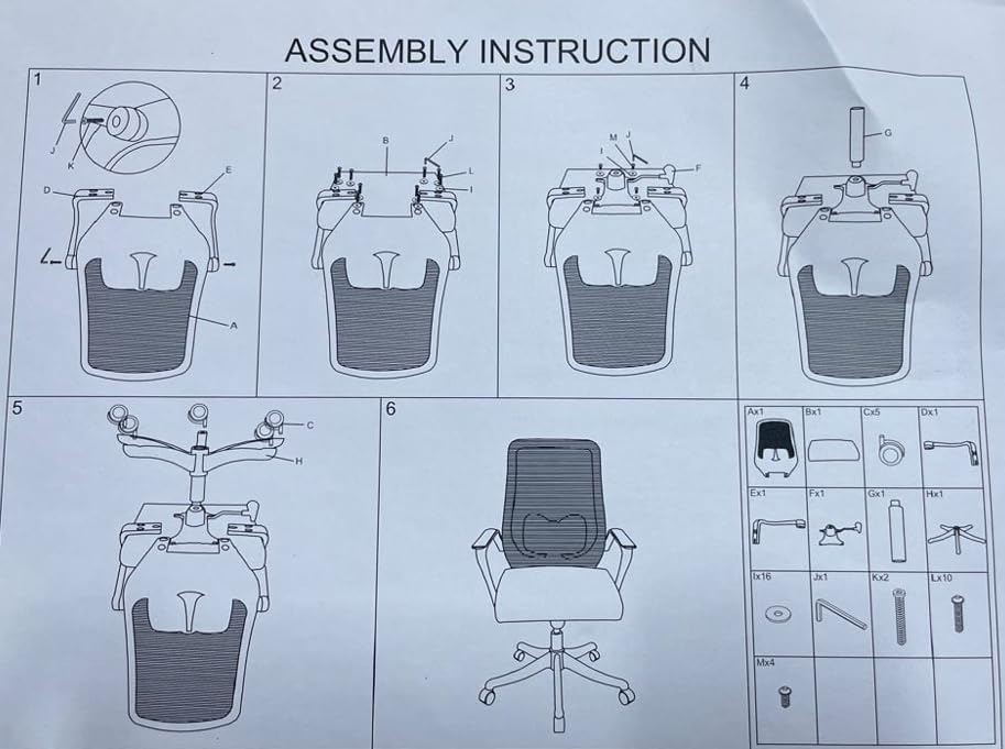 SKY-TOUCH Ergonomic Office Chair | Desk Chair | Computer Chair | Lumbar Support | Height Adjustable | Large Space Padded Seat Cushion|with Tilt Back|Mesh Breathable Backrest|60 * 57 * 111cm,Black