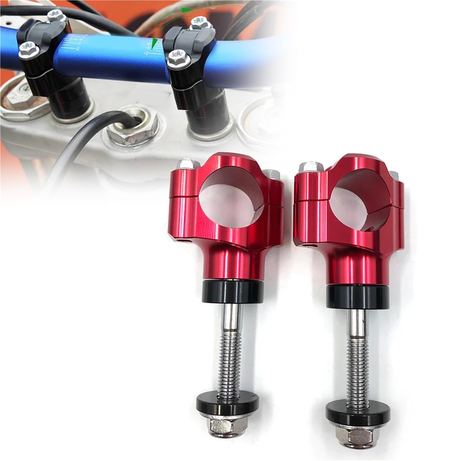 Collier de serrage guidon 28 mm en alu CNC pour rehausseur Bimota