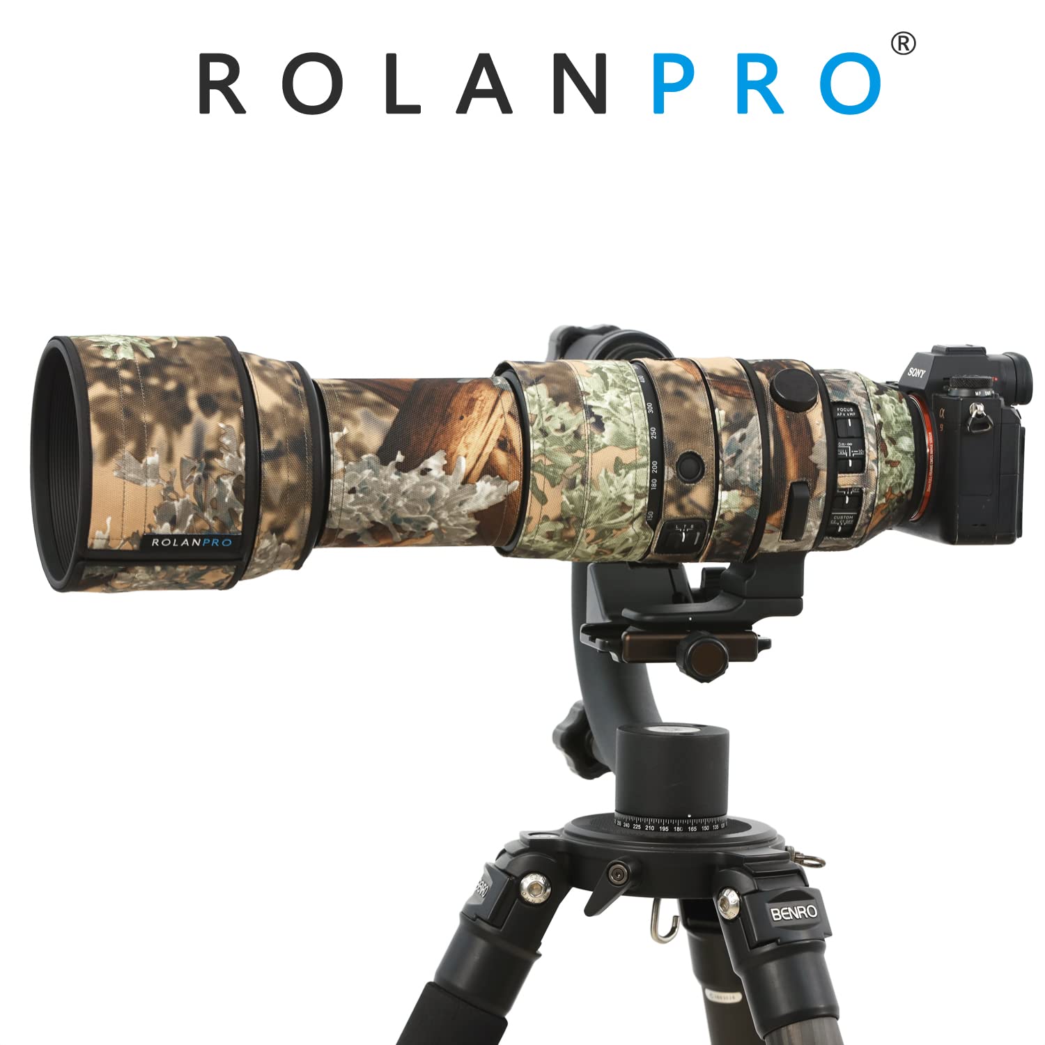 Rolanpro Housse imperméable camouflage pour Sigma 150-600 mm F/5-6.3 DG DN OS Sports Raincover sans miroir pour appareil photo sans miroir Monture E et étui de protection en L #14 Vert jungle