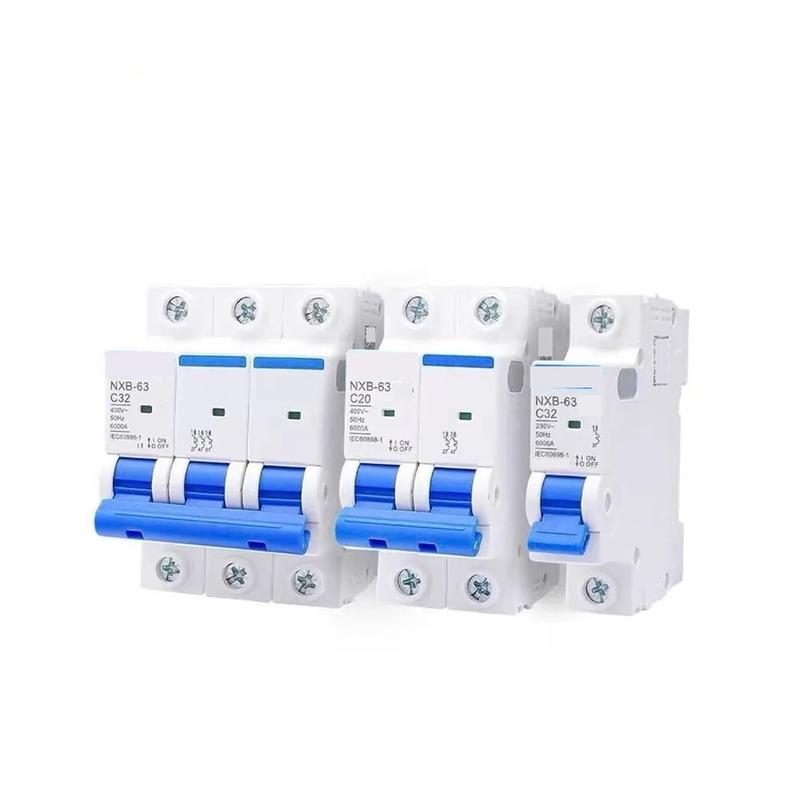 Interruptor de circuito en miniatura NXB-63, 1P, 2P, 3P, 4P, CA, 230/400V, montaje en carril DIN, interruptor de aire doméstico en miniatura, 1A, 2A, 3A, 6A (3P, 16A)