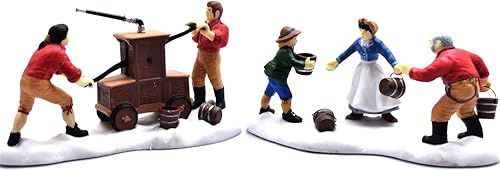 Miniatura 2 de Department 56 Escultura de bomberos voluntarios, piedra, rojo, verde, marrón, mesa, acabado texturizado