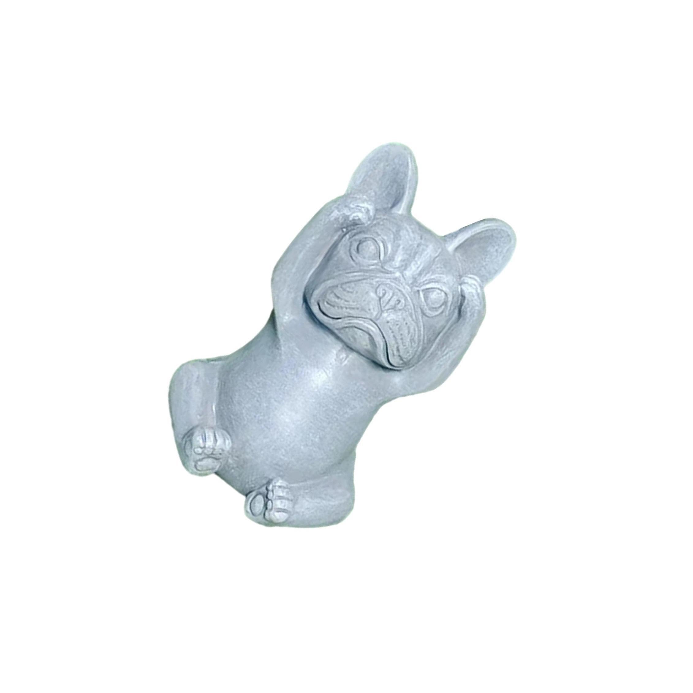 TWISAXC Bulldog Statue Sculpture Home Decoration Exquisite Workmanship for Creative Animal Sculpture Vivid Details Lovely Animal Statue Bulldog Figurines Yard, Not Listen, 11.5x7x7cm