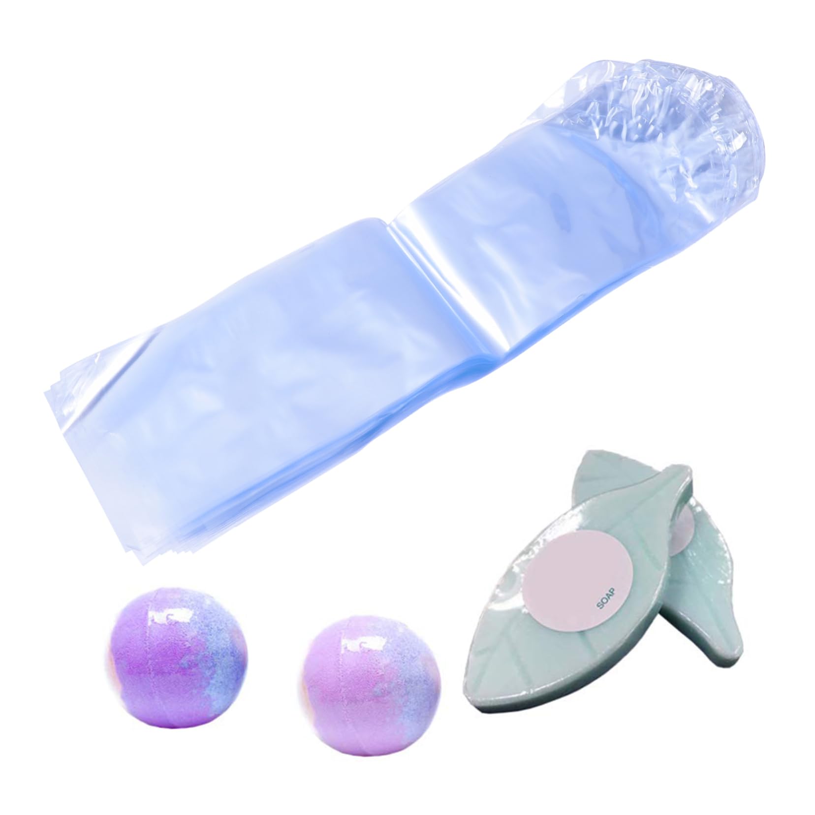 HOMSFOU 2sets 100pcs Shrink Wrap Bags for Bottles Durable PVC Sealer Film Transparent Packaging for Food Makeup Crafts and More Space Saving Storage 100pcs*2