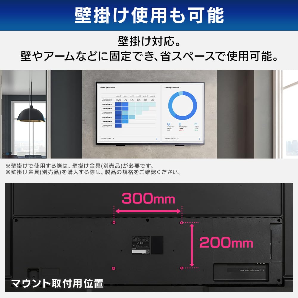 Amazon.co.jp: アイリスオーヤマ モニター 大型ディスプレイ 65インチ