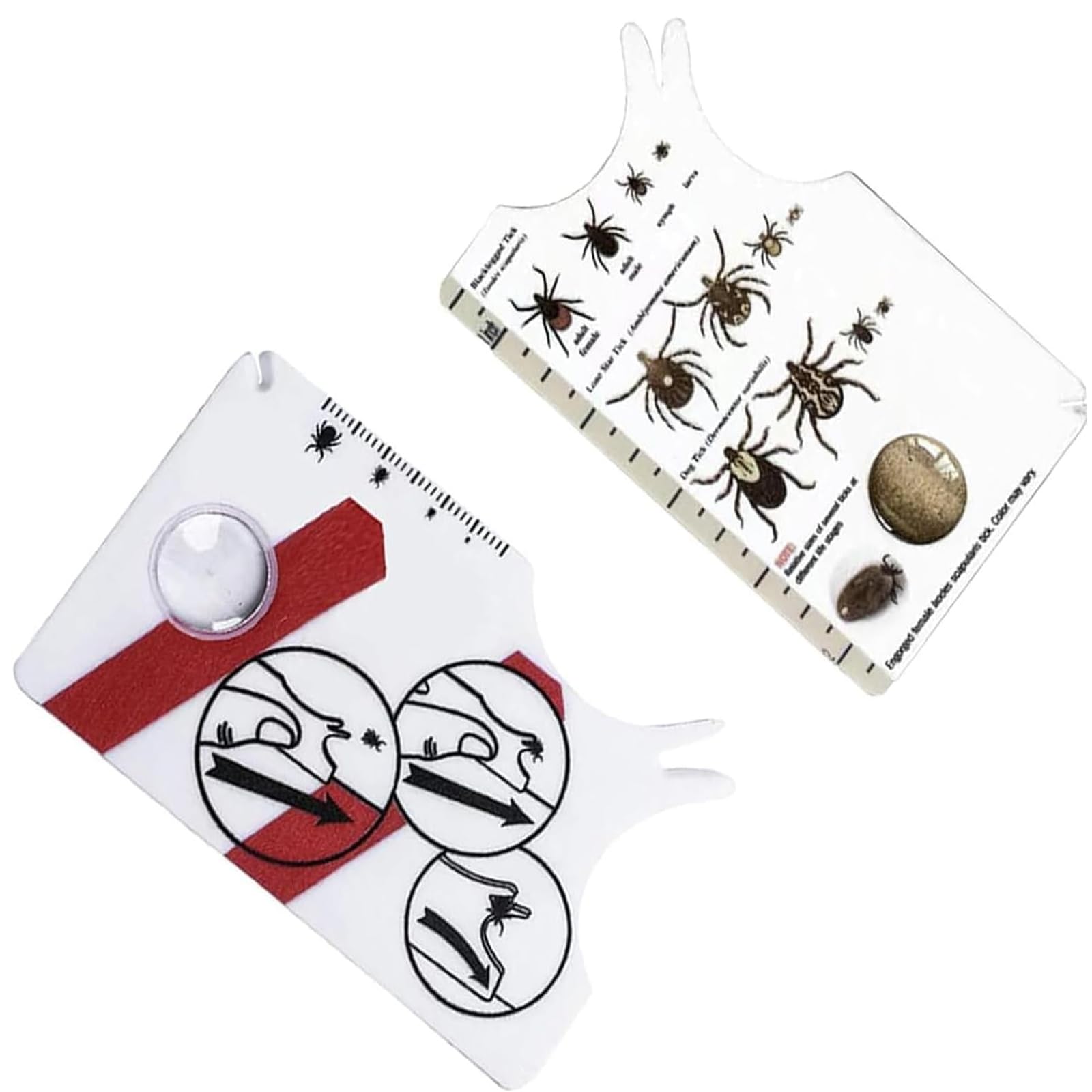 JRTEAY Tick Remover for Humans, Tick Removal Tool, Tick Catching Card with Magnifying Glass, Tick Catching Plastic Card, Pet Cleaning Supplies for Removing Ticks on Cats and Dogs