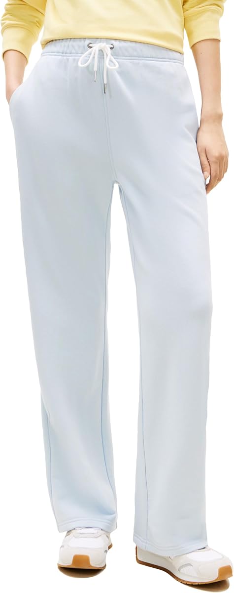 Pantalón de chándal Tommy Hilfiger Wide Leg para mujer con cintura ajustable con cordón y elástico