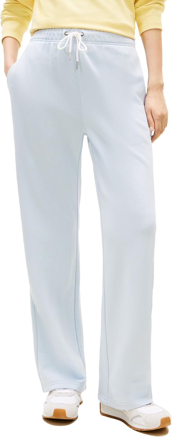 Tommy Hilfiger Women's Wide Leg Sweatpants Track Pants with Adjustable Drawstring Waist and Stretch