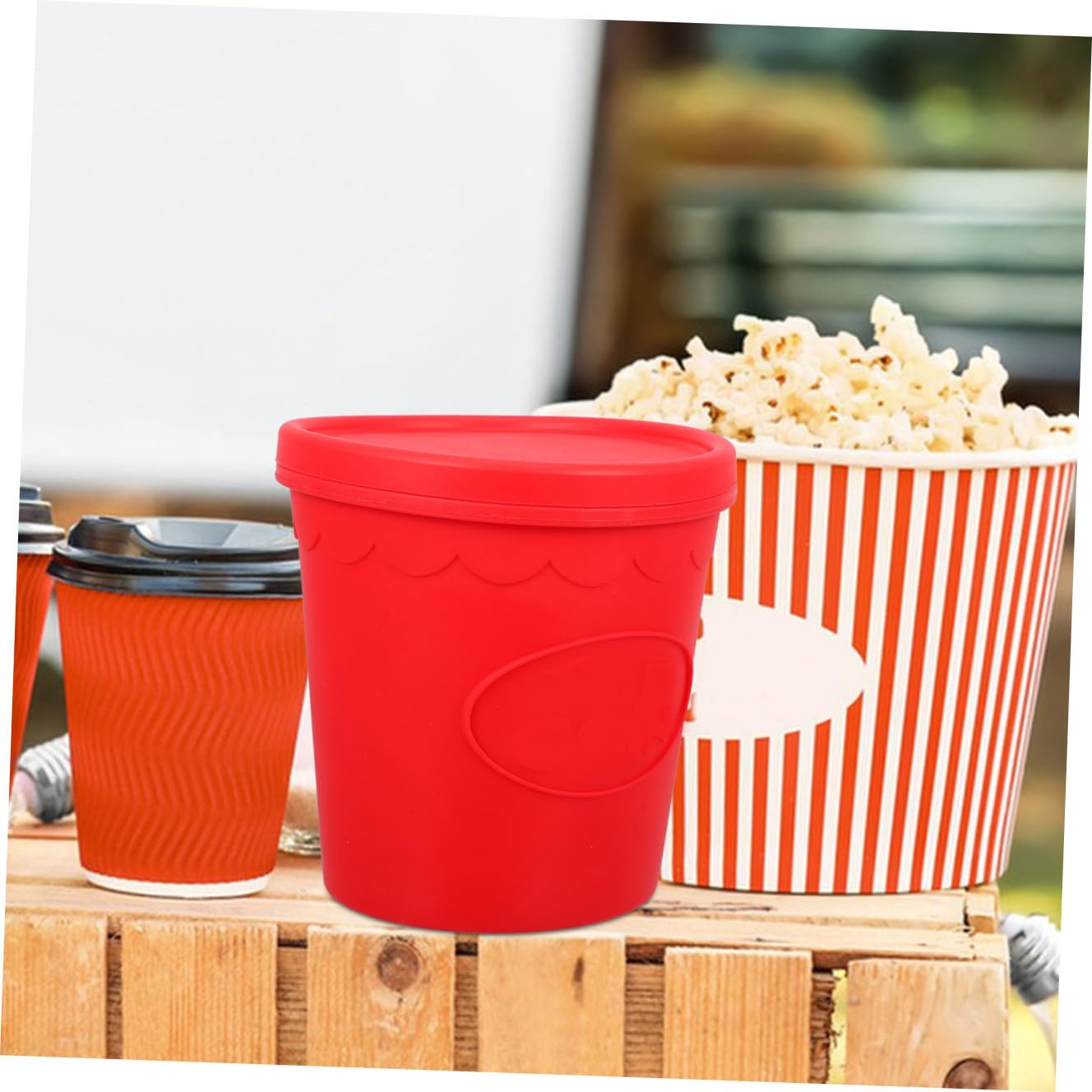 IMIKEYA 2 Stück Popcorn Eimer Goodie Boxen Keksbehälter Popcorn Boxen Wiederverwendbare Behälter Party Snacks Eimer Pommes Frites Becher Beutel Rot