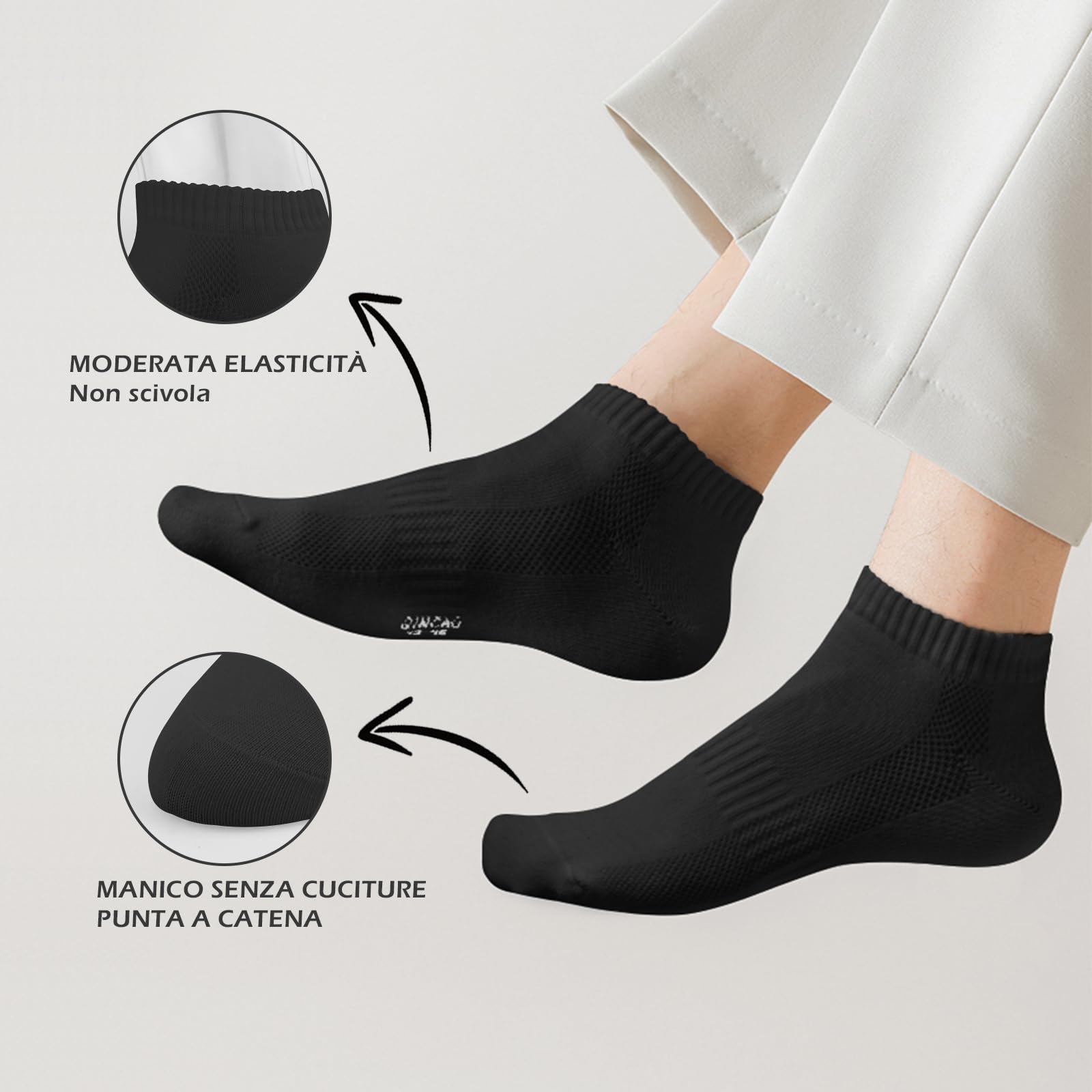 QINCAO 6/10 Paia Calzini Uomo Corti - Calzini Donna Corti - Calze Sportive Per Uomo e Calze Sportive Per Donna in cotone traspirant