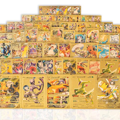 55PCS Gold Rare Cards Packs Golden Foil Card for Fans/Kids/Collectors