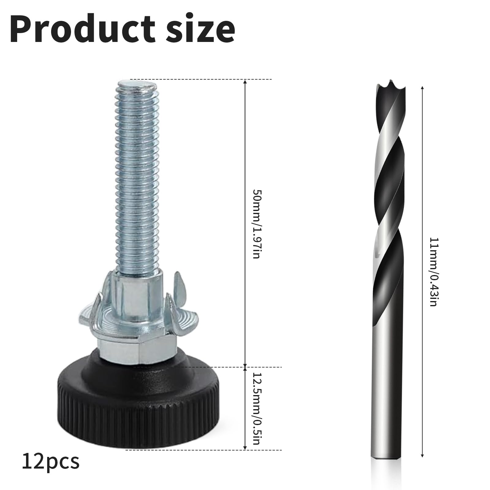 LZYDKH 12 Pcs Adjustable Furniture Feet - Image 2