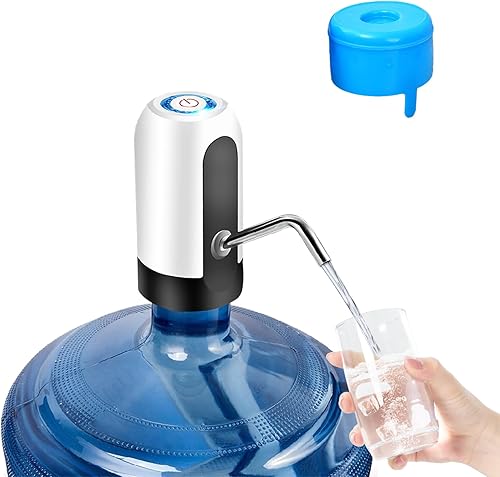 Ausxaron Dispensador de botella de agua, dispensador de bomba de agua, bomba eléctrica portátil para jarra de agua con carga USB, bomba de agua