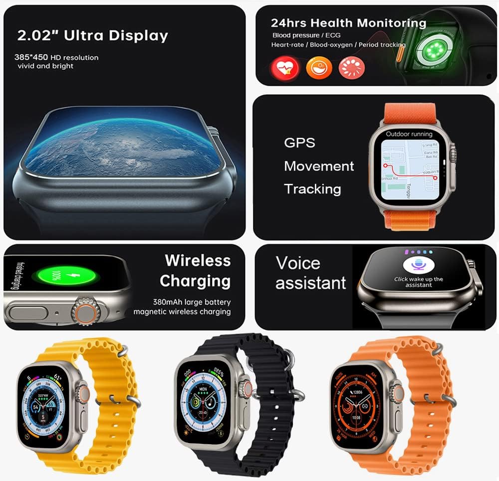 smartwatch for men women activity fitness tracker blood oxygen heart rate sleep monitor pedometer1 8diy touch screen18sport modeswireless charging4