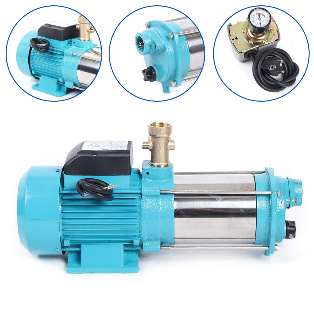 Pompe Centrifuge Jardin Avec 1300W Station D'Eau Domestique Avec Pressostat 9,8Bar 4000L/H Installation D’Eau Domestique Pompe Surpresseur