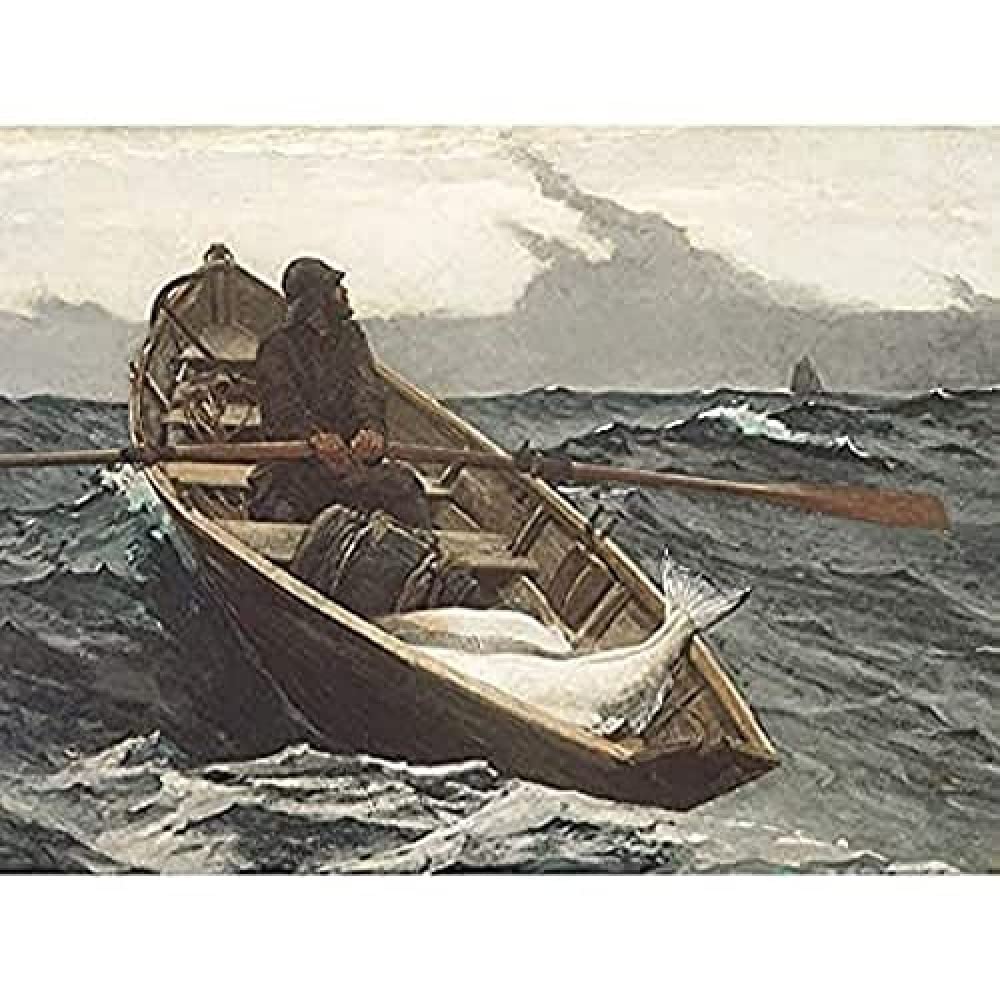 Winslow Homer The Fog Warning Art Print Canvas Premium Wall Decor Poster Mural