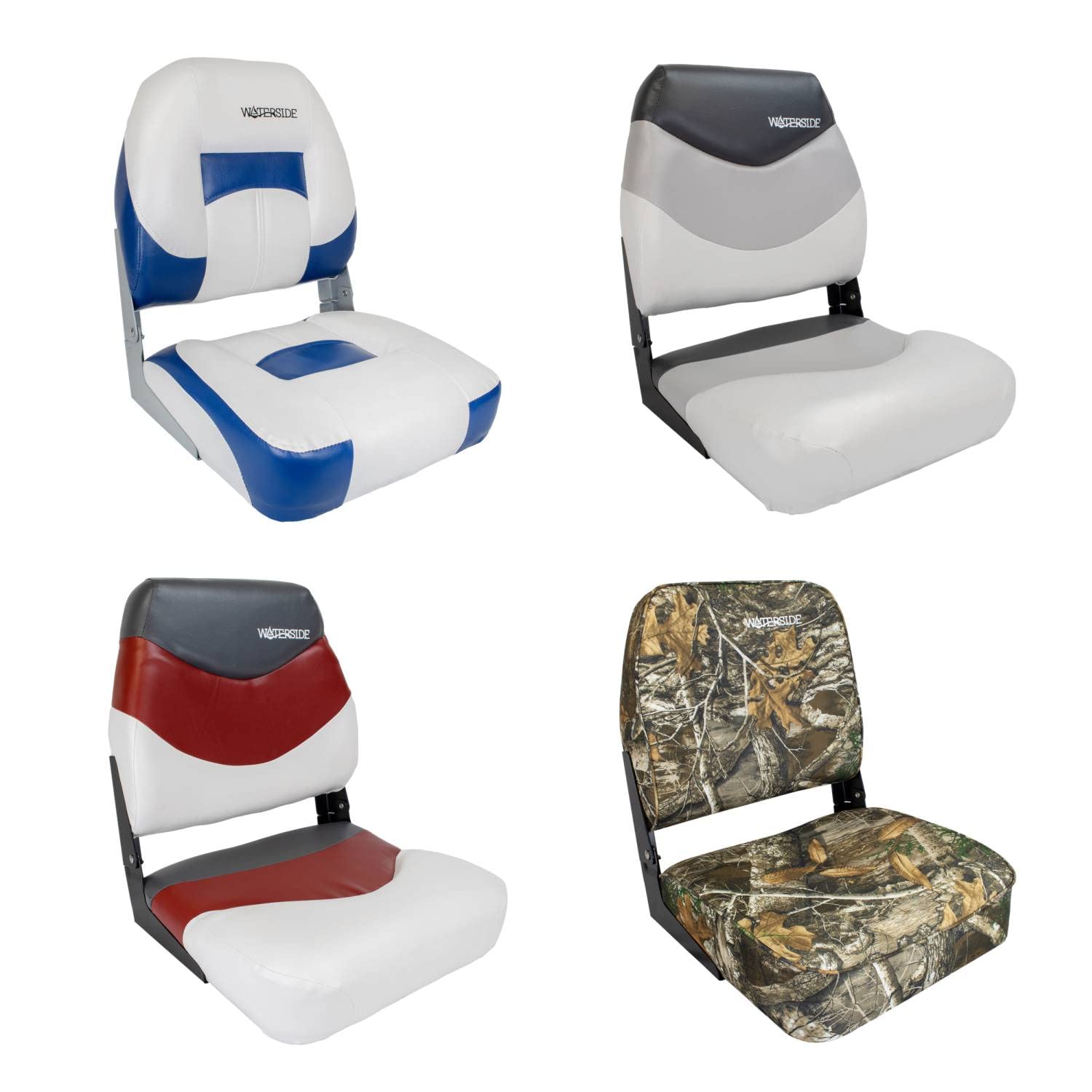 Waterside Captain Premium Bootssitz Highback – Extra dick gepolsterter Profi-Angelstuhl – Ergonomische Sitzmulden & Hohe Lehne – Wasserabweisendes Kunstleder – Inklusive Montageschrauben