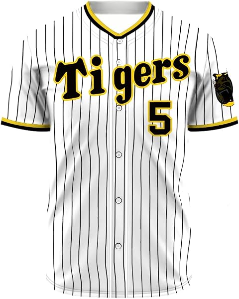 [RemeeHi] 阪神タイガース レプリカユニフォーム 野球 ユニフォーム 背番号入り 半袖 薄手 野球 Tシャツ 記念シャツ 吸汗速乾 応援 男女兼用 - 4