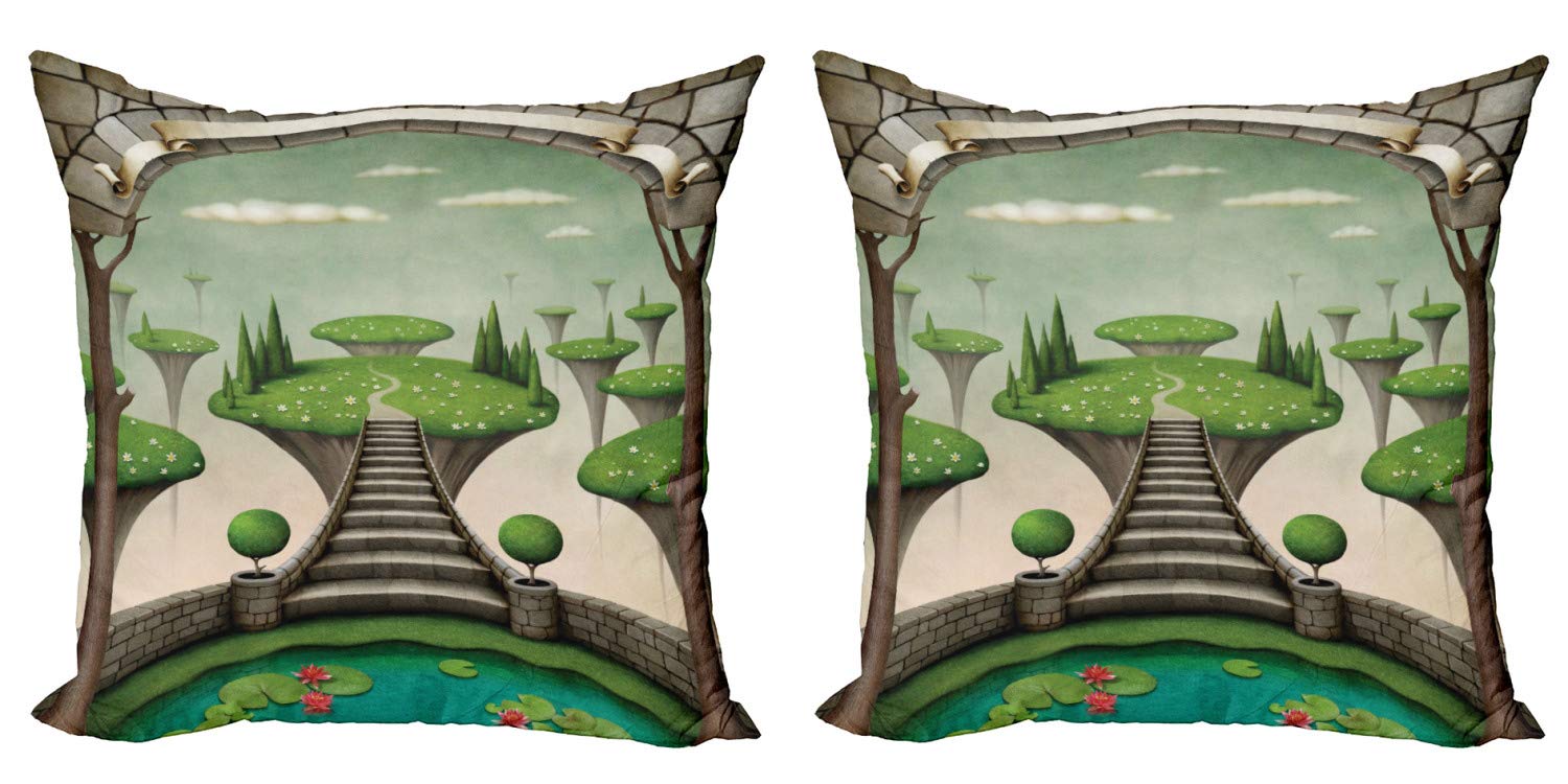 ABAKUHAUS Fantasia Federe Cuscini Set di 4, Terra da Shores