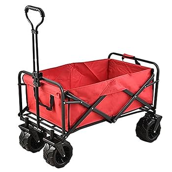 Amazon | 赤 折りたたみキャリーカート,キャリーワゴン