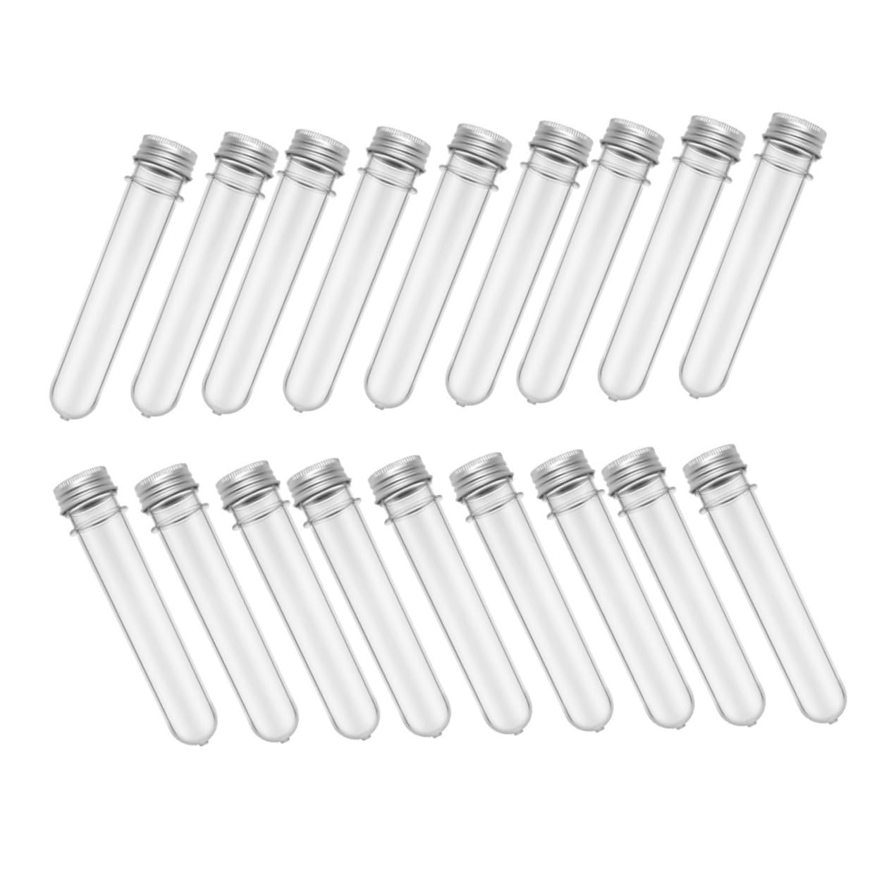 Cabilock 50piezas Botellas de Tubo de Ensayo Transparentes para Dulces de Baño Tubos de Pet de Almacenamiento Multiusos
