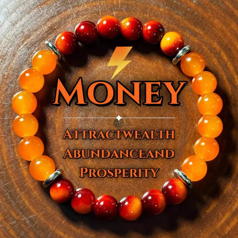 Pulsera de Ojo de Tigre para Hombre con Piedra Naranja miniatura 2