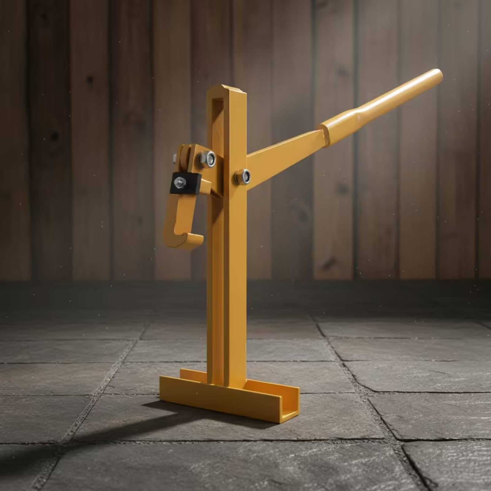 Almencla Extractor de de Valla Manual de Estacas Palanca de Paletón Herramienta de Extracción Estructura Metálica Pintada con Marco Vertical y Pie de Apoyo