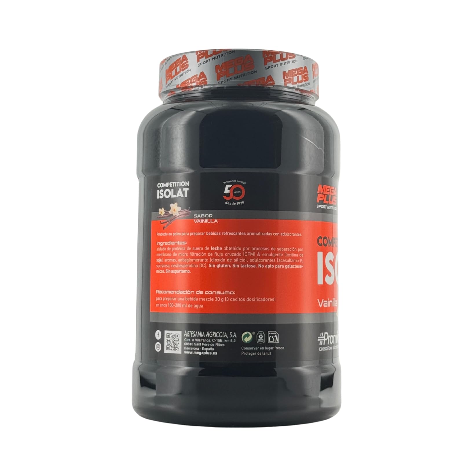 Proteína Isolat Competition - Mega Plus - Promiko - Proteína Aislada De Suero Profesional Para Masa Muscular Y Recuperación Rápida - Proteina Isolate Y Leche En Polvo - Vainilla 1kg
