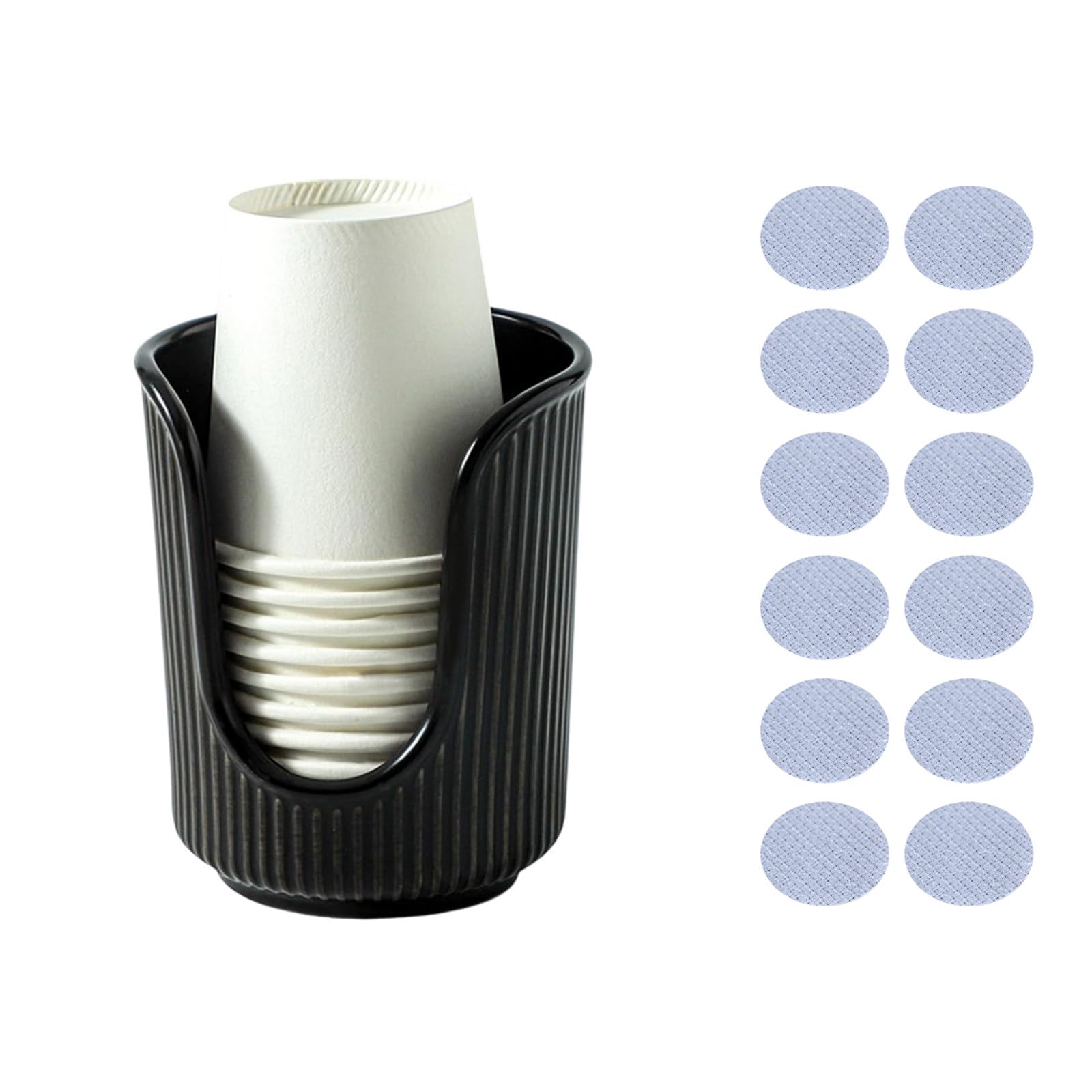 Bathroom Cup Dispenser with Stylish Vertical Stripes - Mouthwash Cup Holder Holds 3-4oz Paper Cups for Rinsing Cups on Bathroom Vanity Countertops (Cups Not Included) (1PCS Single Tube Color 2)