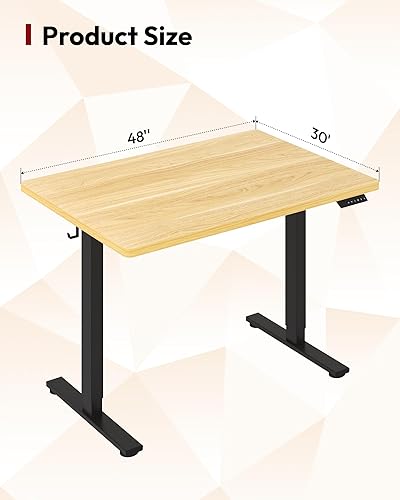 Miniatura 2 de SANODESK - Escritorio eléctrico de pie de una sola pieza de 48 x 30 pulgadas, escritorio de altura ajustable con controlador de 6 botones,