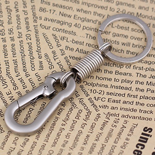 Image of maycom Retro Style Simple Strong Carabiner Shape Keychain Key Chain Ring Keyring Keyfob Key Holder (Matte Silver)