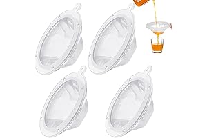 Multipurpose 4-Piece Funnel Strainer Set with Fine Mesh Nylon Sieve