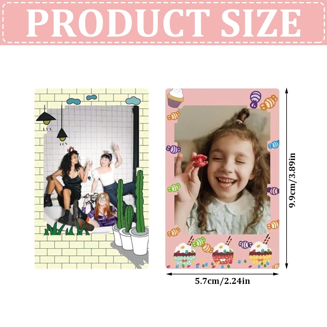 30 Pièces Autocollants Bordure et Cadres Colorés pour Fujifilm Instax Mini