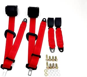 2 Set Universal Car Seat Belt 3 Point Retractable Car Safety Belt Automatic Car Front Seat Safety Belt Strap Buckle Kit Adjustable Grey