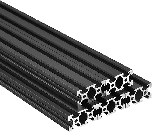 MECCANIXITY 5 unids V ranura 2040 extrusión de aluminio estándar europeo 59.055 in 59 pulgadas longitud riel anodizado negro para CNC DIY 3D