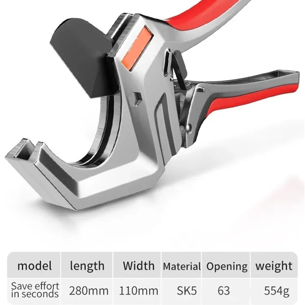 Tijeras profesionales for cortar tubos de PVC, cortador agua termofusible para Herramientas de Electricista(63.0mm)