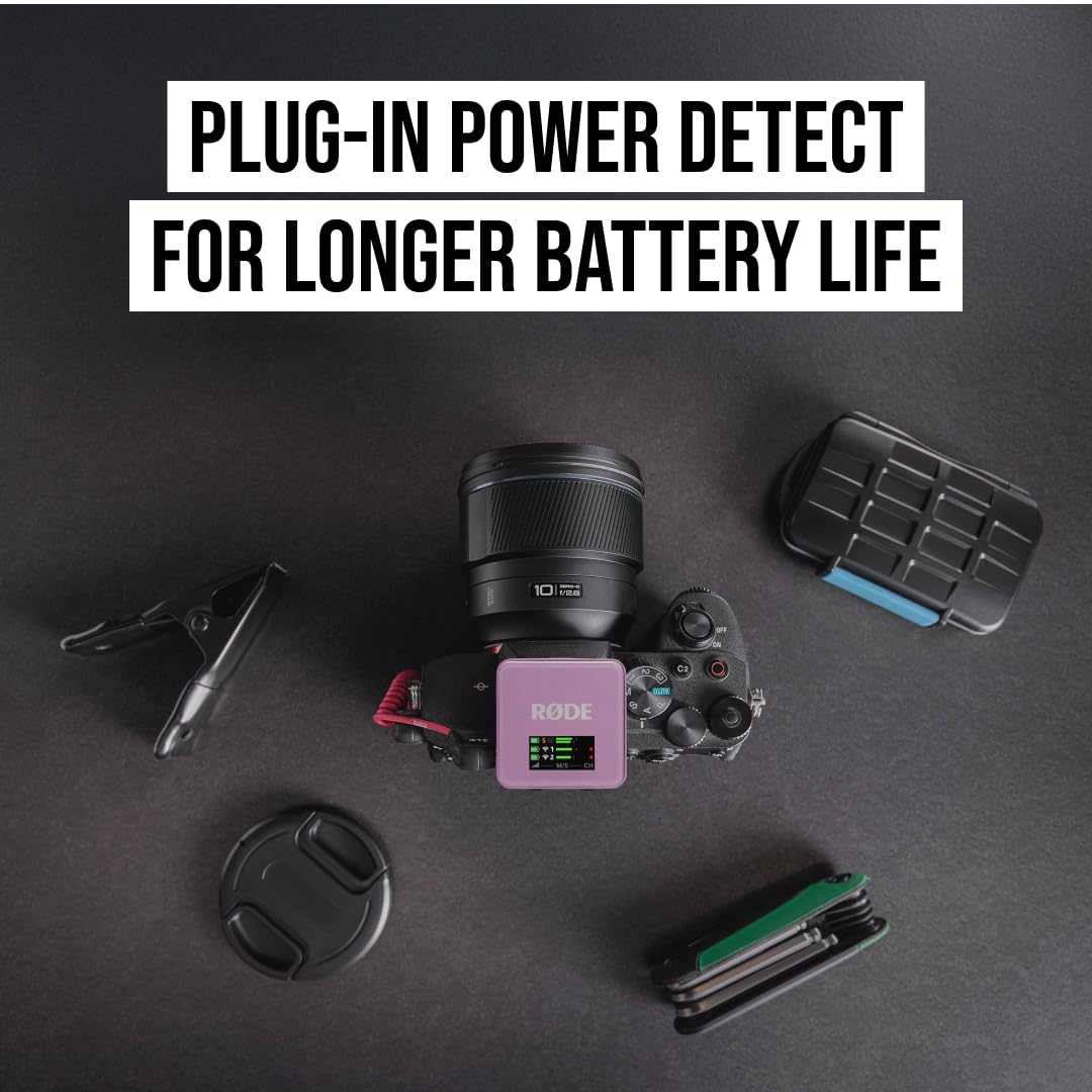 RØDE Wireless GO II Ultra-compact Dual-channel Wireless Microphone System with Built-in Microphones, On-board Recording and 200m Range for Filmmaking, Interviews and Content Creation: Wireless GO Gen 3 Lilac
