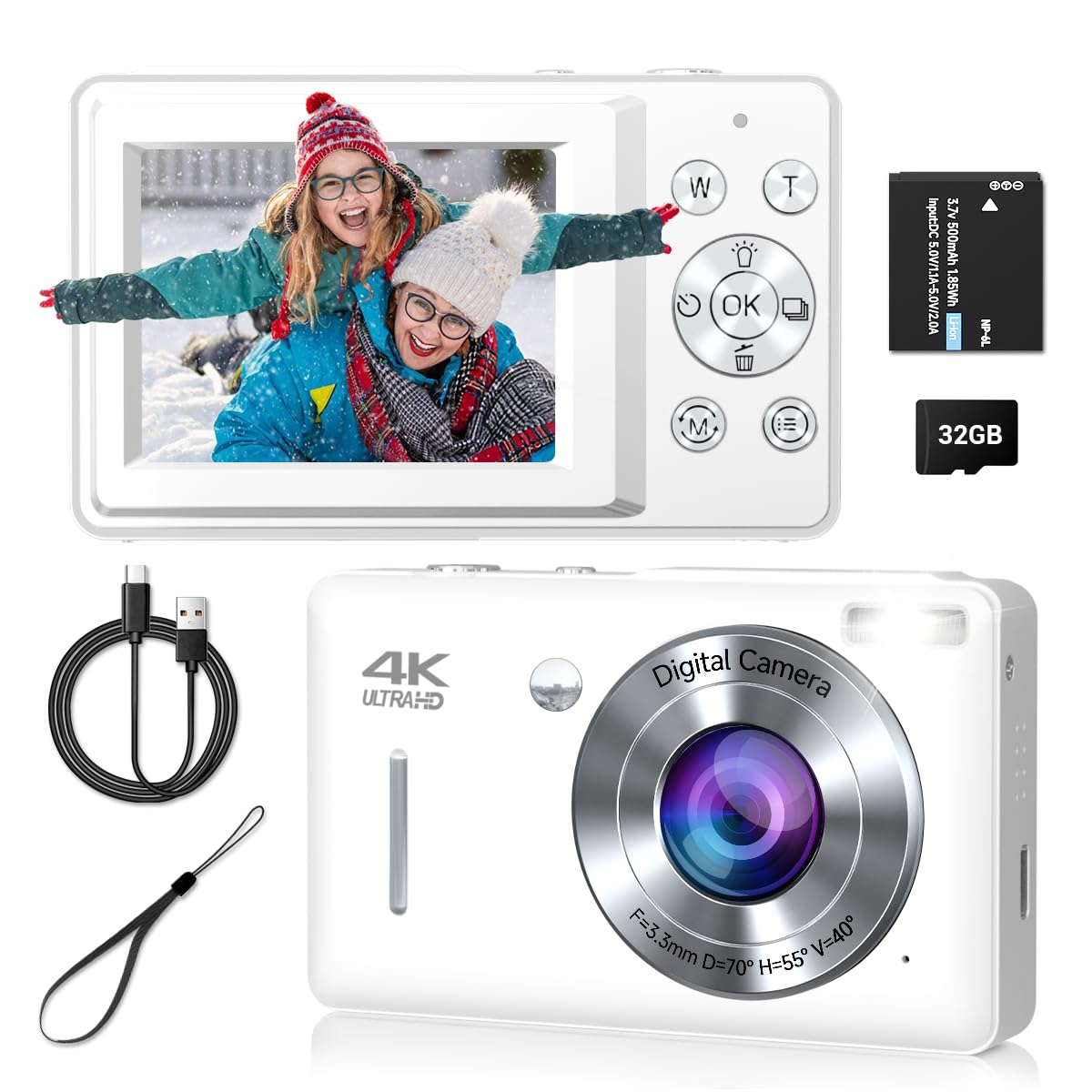CAMERA　MART Digital Camera, 48MP Flip Screen Camcorder for Photography