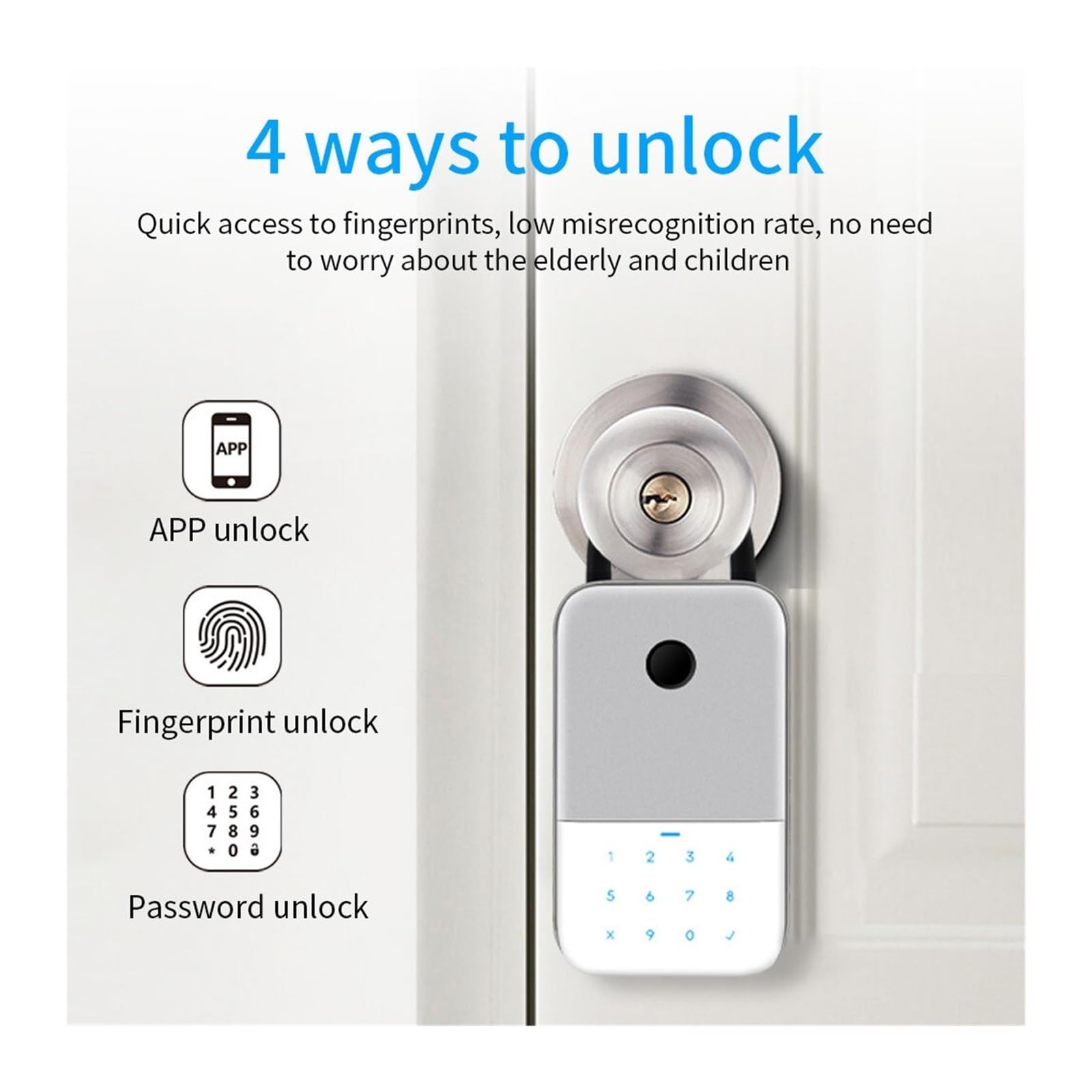 Cassetta di sicurezza, Key Safe TTlock APP Finrprint Digital Box App Accesso remoto Montaggio a parete Combinazione di sicurezza