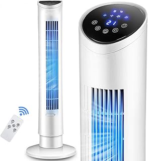 Ventilateur En Tour, Ventilateur Sans Lame, Ventilateur Oscillant Avec Refroidissement À 3 Vitesses De Vent Et Télécommande, Minuterie 8H, Ventilateur De Plancher À Faible Bruit Pour Toute La Pièce