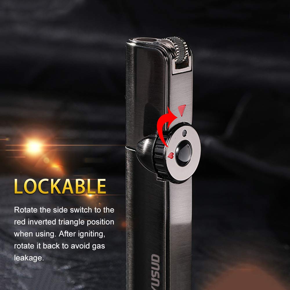 Buy Yusud Torch Cigar Lighter, Butane Fuel Refillable, Blue Fire Jet