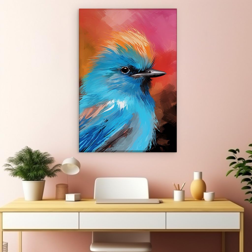 Canvas for Living room. Captivating Hues of Freedom: A Vivid Digital Portrait of Avian Splendor, 27 x 18 inch Canvas Wall Art - Contemporary Masterpieces - Modern Home Decor - 69x46 cm (27x18 inch)