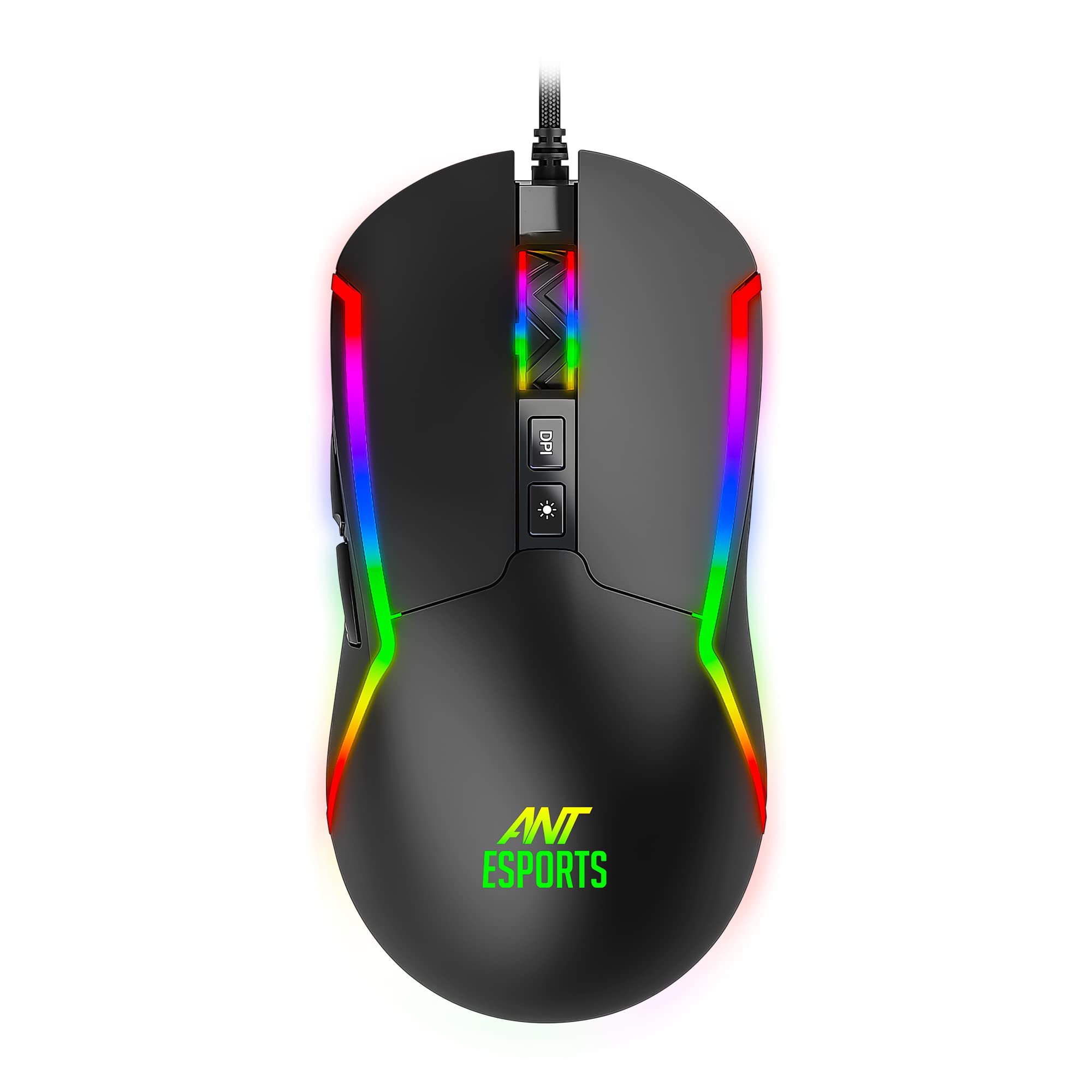 Ant Esports GM330 RGB Optical Wired Gaming Mouse - Black, Multicolor Backlit Lighting, 12800 DPI Optical Sensor with Software, Light Weight and Flexible Braided Cable-image-43