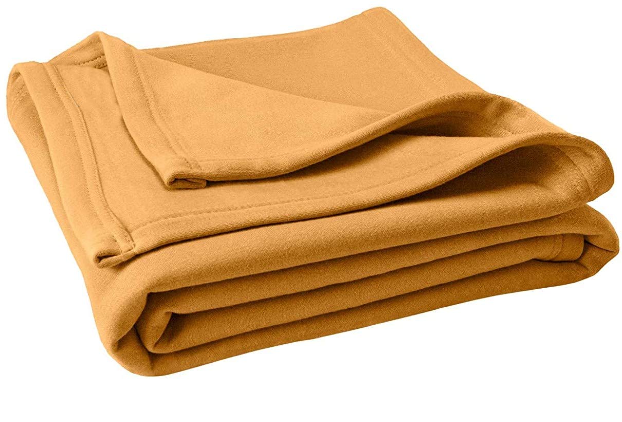 Home Soft Warm Fleece Blanket Throw Microfiber Plush Blanket for Bed, (90x90 Inches Gold)