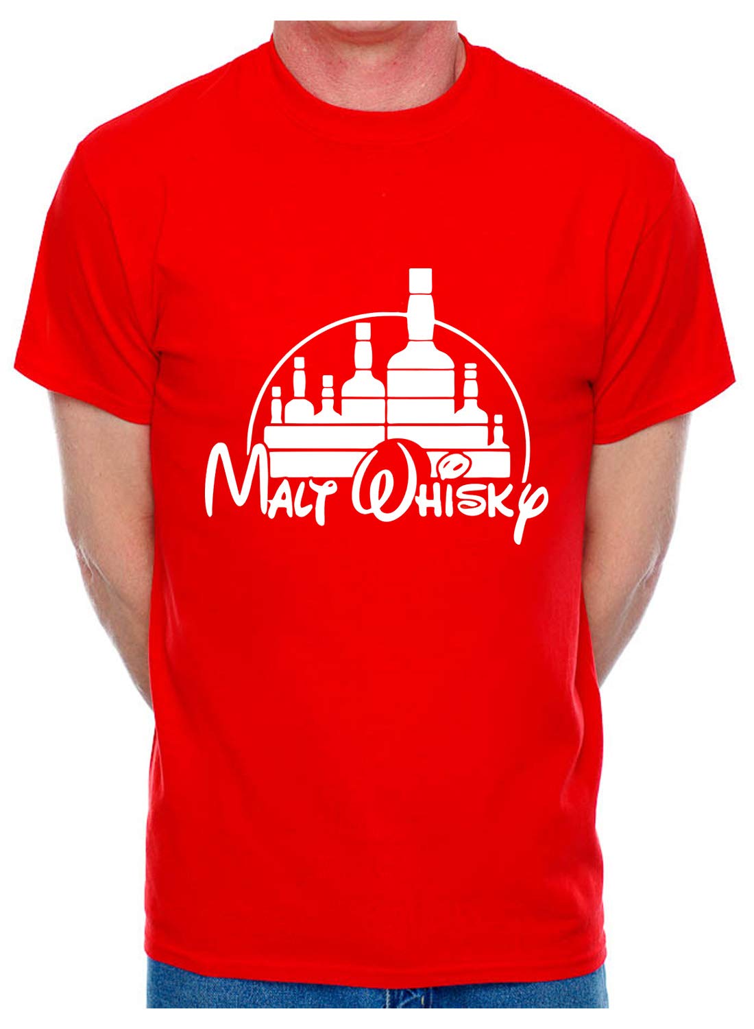 Print4U Malt Whisky Mens T-Shirt Medium Red