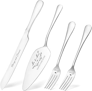 Wedding Cake Knife and Server Set - Silver