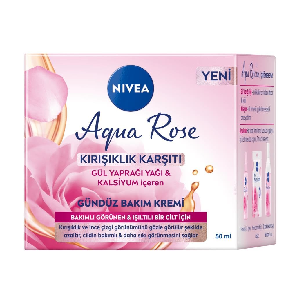 Aqua Rose Kırışıklık Karşıtı Gündüz Yüz Bakım Kremi 50ml, Kalsiyum, İnce Çizgi Görünümü, Sıkı Cilt