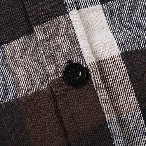 Image of OCHENTA Men's & Boys' Long Sleeve Button Down Plaid Flannel Shirt