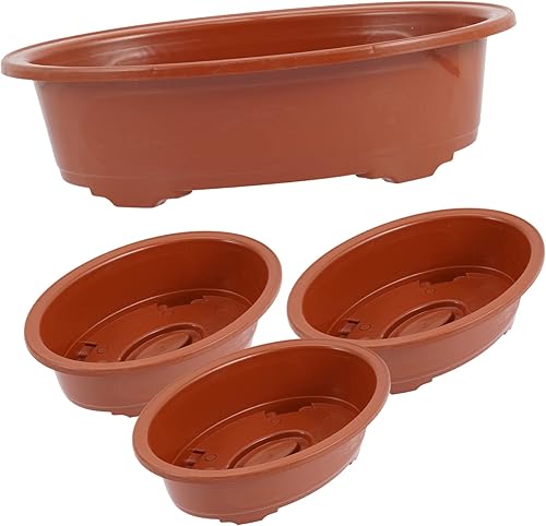 HANABASS 4 macetas de plástico para decoración de habitación, macetas de jardín para interiores y exteriores, bonsái, macetas de plástico para